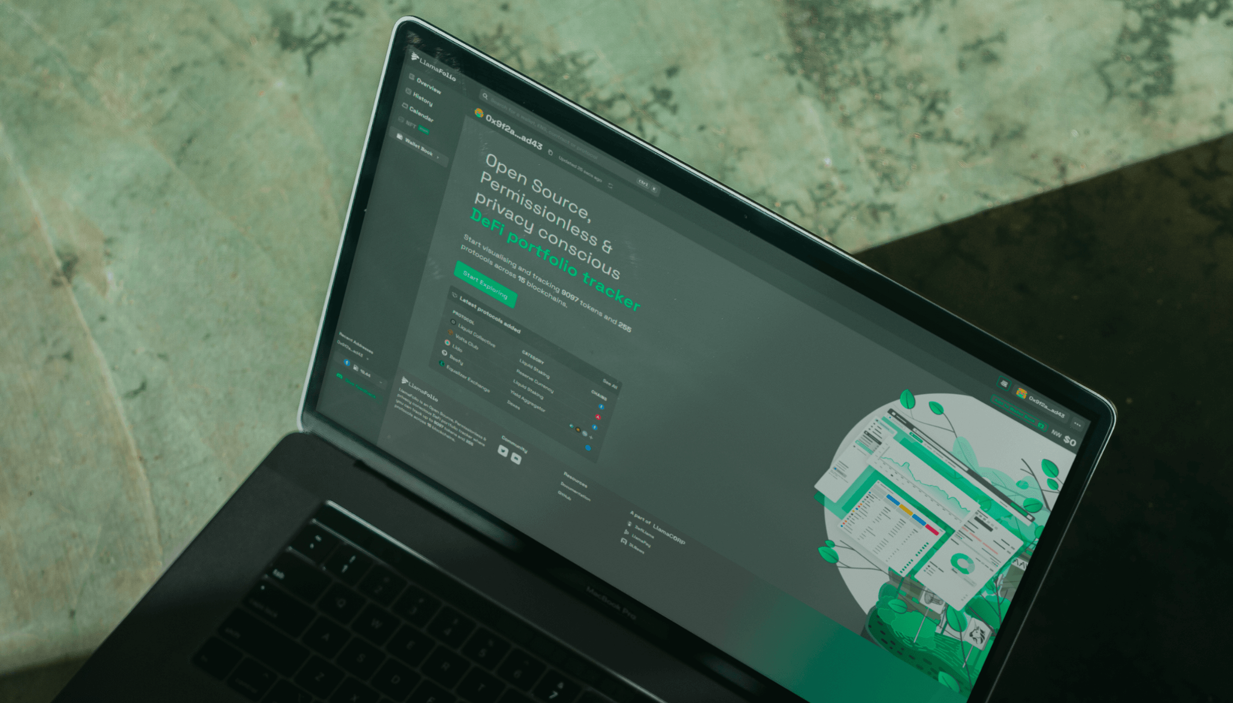 LlamaFolio - LlamaFolio is an open-source, permissionless and privacy-conscious portfolio tracker. It makes it easy to visualise and track tokens and protocol positions across multiple chains.